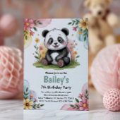 Kinder Floral Panda Oerwoud Verjaardagsfeest Kaart