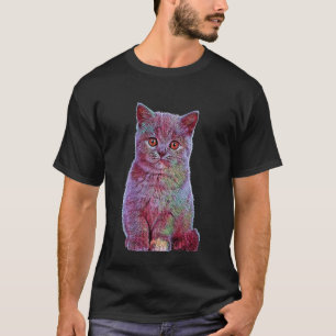 Kinder Fluffy Kitten Best Cute Paarse Cat T-shirt