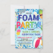 Kinder Foam Party Uitnodiging (Voorkant)