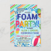 Kinder Foam Party Uitnodiging (Voorkant / Achterkant)