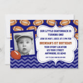 Kinder Football Foto Birthday Uitnodiging (Voorkant)