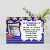 Kinder Football Foto Birthday Uitnodiging (Staand voorkant)