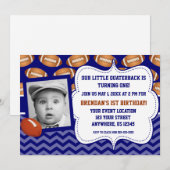 Kinder Football Foto Birthday Uitnodiging (Voorkant / Achterkant)