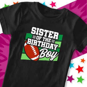 Kinder Football Party Zuster van de Verjaardagsjon T-shirt