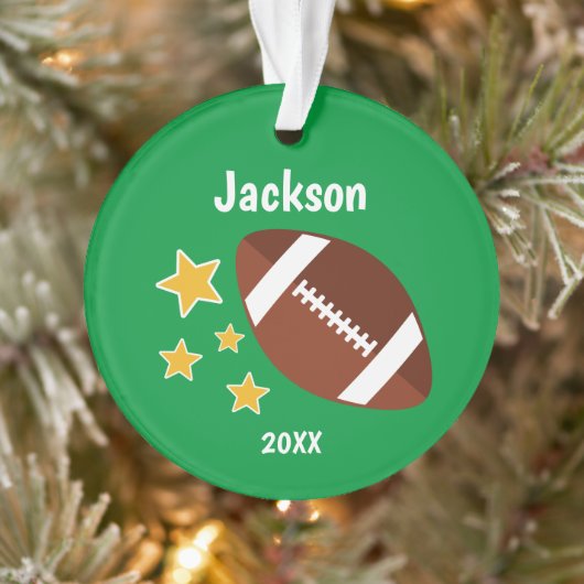 Kinder Football Stars Groen gepersonaliseerd Ornament (Boom)