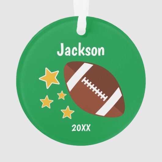 Kinder Football Stars Groen gepersonaliseerd Ornament (achterkant)