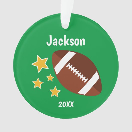Kinder Football Stars Groen gepersonaliseerd Ornament (voorkant)