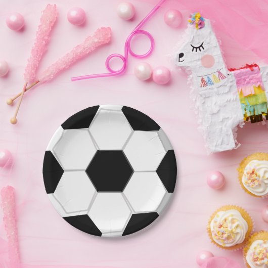 Kinder football thema voetbal groot papieren bordje (Feest)