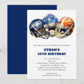 Kinder Football Verjaardag Rood Blauw Kaart (Voorkant / Achterkant)