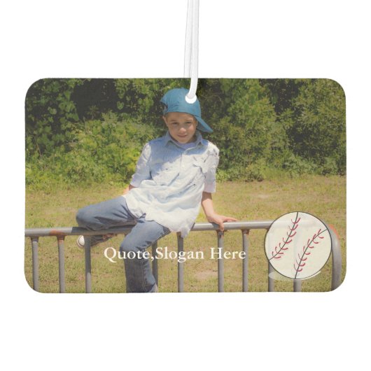 Kinder Foto Baseball Quote Name Air Freshener Luchtverfrisser (Achterkant)