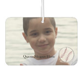 Kinder Foto Baseball Quote Name Air Freshener Luchtverfrisser (Voorkant)