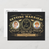 Kinder foto Bewaar de datum Briefkaarten Gold Foli (Voorkant / Achterkant)