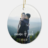Kinder foto- en naambekleding keramisch ornament (Links)