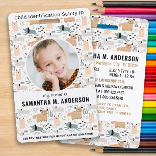 Kinder Foto Identificatie Veiligheid Hond Patroon Badge