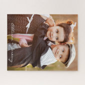 Kinder foto Modern Script Monogram Naam Legpuzzel (Horizontaal)