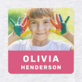 Kinder foto Modern Simple Girly Pink Clothing Labe Labels (Design 1)