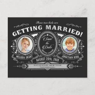Kinder foto Sla de datum Briefkaarten Silver Foil