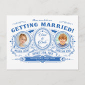 Kinder foto Sla de datum bruiloft Briefkaarten  (Voorkant)