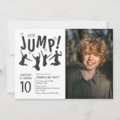 Kinder foto trampoline verjaardagsfeestje kaart (Voorkant)