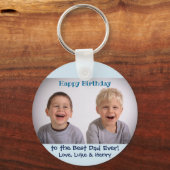 Kinder foto van beste vader ooit sleutelhanger (Achterkant)