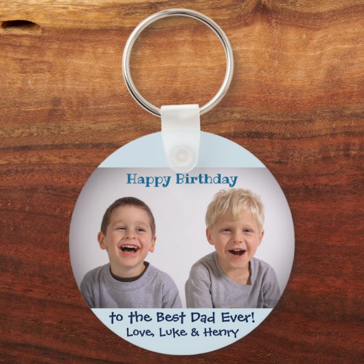 Kinder foto van beste vader ooit sleutelhanger (Voorkant)