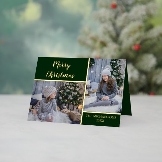 Kinder foto van Merry Kerstmis Folie Feestdagenkaart (Feestdagen Insitu)