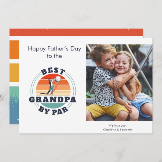 Kinder foto van vaders Dag Golf Dad Notitiekaartje (Voorkant / Achterkant)