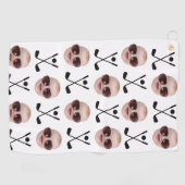 Kinder foto voor Dad Baby Face Best Dad van Par Golfhanddoek (Horizontaal)