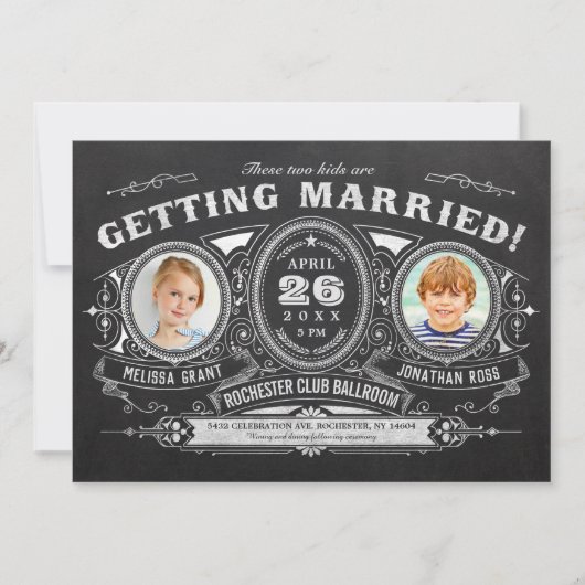  Kinder foto-weduwnaar-uitvindingen Chalkboard Kaart (Voorkant)