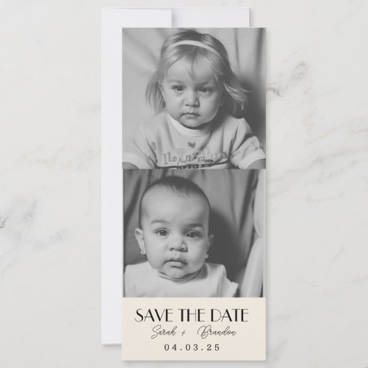 Kinder Foto's Typografie Qrcode De datum opslaan Kaart (Voorkant)