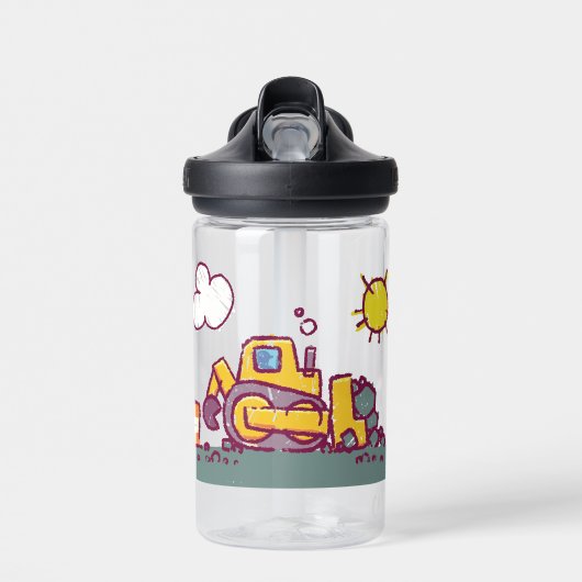 Kinder Fun BullDozer Bouwwagen Waterfles (Voorkant)