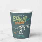 Kinder Fun Dinosaur Dig Fossil Boys Verjaardag Papieren Bekers (Achterkant)