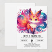 Kinder Fun Fox Verjaardag Kaart (Voorkant / Achterkant)