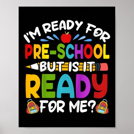 Kinder Fun IM klaar voor kleuterschool eerste scho Poster (Voorkant)