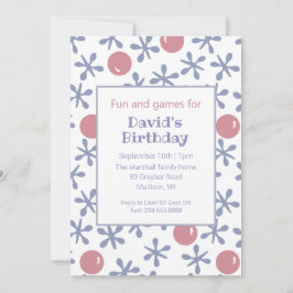 Kinder Fun Jacks Game Verjaardagsuitnodiging Kaart