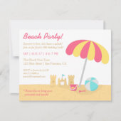 Kinder Fun Sandcastles Beach Verjaardagsfeest Kaart (Voorkant)