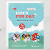 Kinder Funday Flyer Sjabloon (Voorkant / Achterkant)