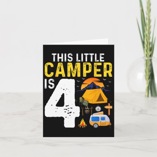 Kinder Funny 4e Camping Verjaardag Camper Lover 4  Kaart (Voorkant)