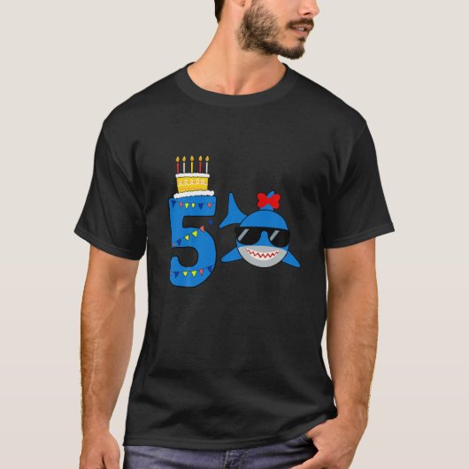 Kinder Funny 5 jaar oude haai T-shirt (Voorkant)