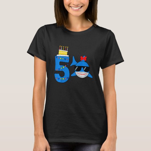 Kinder Funny 5 jaar oude haai T-shirt (Voorkant)