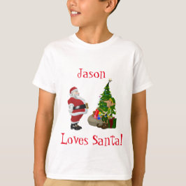 Kinder Funny Christmas Voeg een naam toe T-shirt