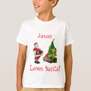 Kinder Funny Christmas Voeg een naam toe T-shirt