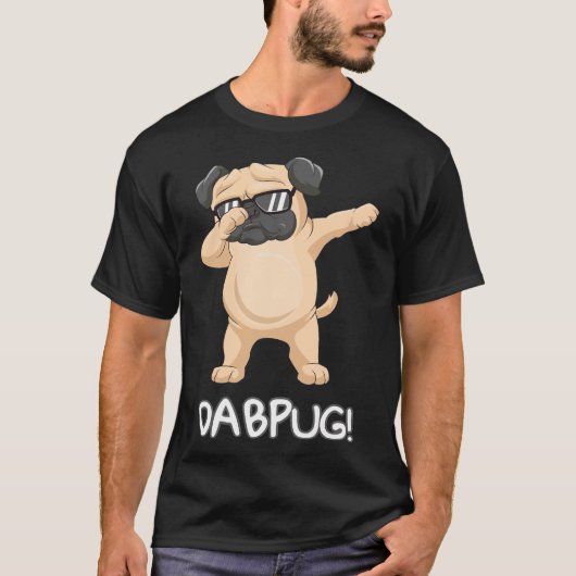 Kinder Funny Dabbing pug Gift dog zonnebrillen Dab T-shirt (Voorkant)