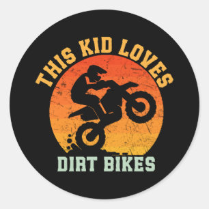Kinder Funny Dirt Bike Ronde Sticker