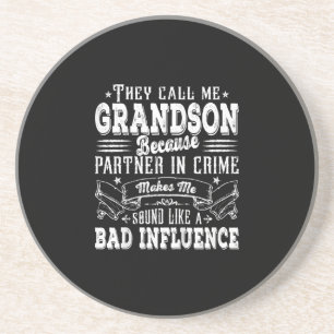 Kinder Funny Grandson Dad Bad Influence Fathers Da Zandsteen Onderzetter