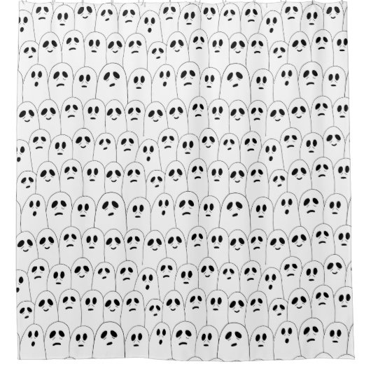 Kinder Funny Halloween Cute White Ghosts pattereer Douchegordijn (Voorkant)