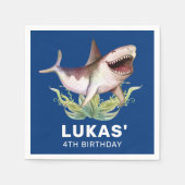 Kinder Funny Shark Blue Birthday Party Servet (Voorkant)