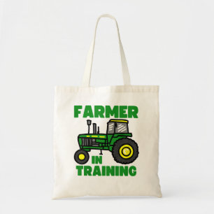Kinder Funny Tractor Boy Farmer die de landbouw op Tote Bag