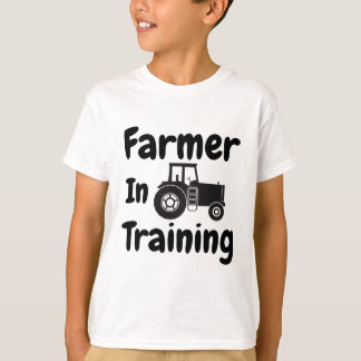 Kinder Funny Tractor Boy Farmer in training Tracto T-shirt