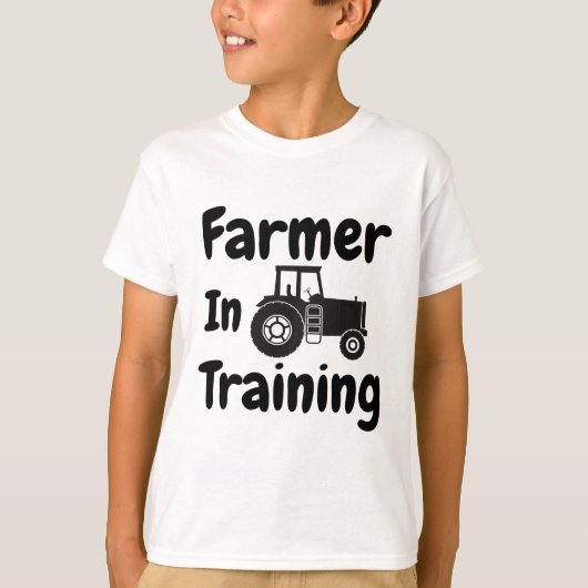 Kinder Funny Tractor Boy Farmer in training Tracto T-shirt (Voorkant)